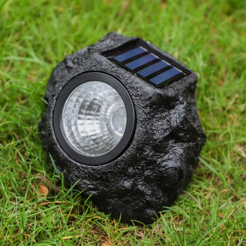 LED Solar Energy Warm Light Outdoor Garden Lawn Decoration Waterproof Lighting Garden Spotlight Solar Simulation Stone Light