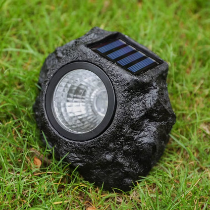 LED Solar Energy Warm Light Outdoor Garden Lawn Decoration Waterproof Lighting Garden Spotlight Solar Simulation Stone Light