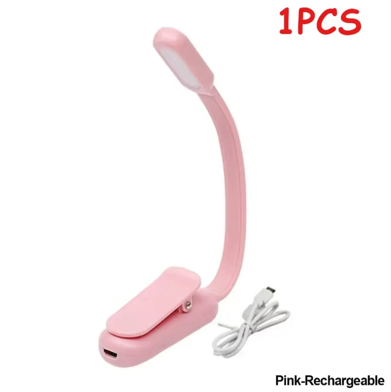 LED Desk Lamp Mini Book Light 3 Brightness Levels USB Rechargeable Clip on Study Lamp for Bedroom Dormitory Travel Reading