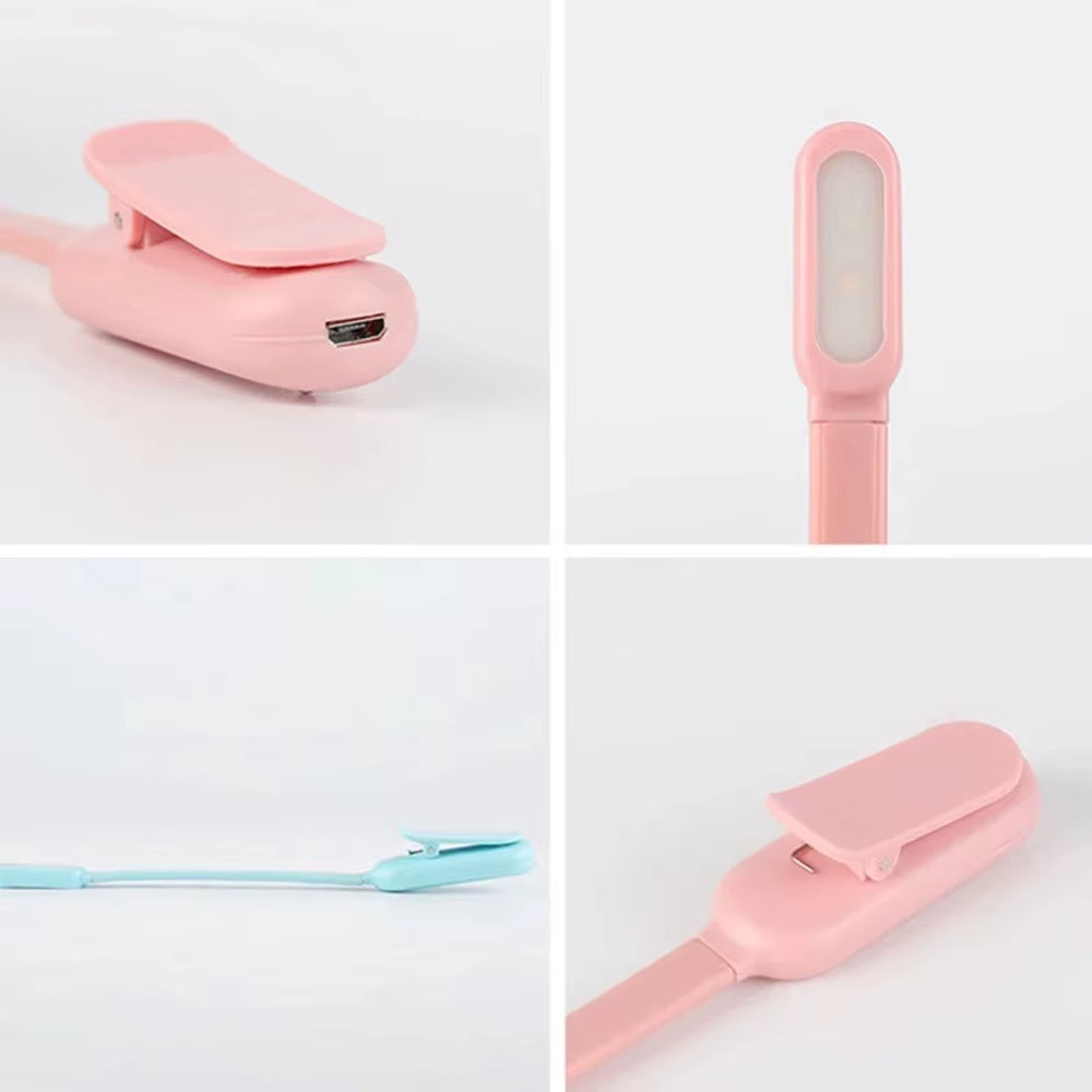 LED Desk Lamp Mini Book Light 3 Brightness Levels USB Rechargeable Clip on Study Lamp for Bedroom Dormitory Travel Reading