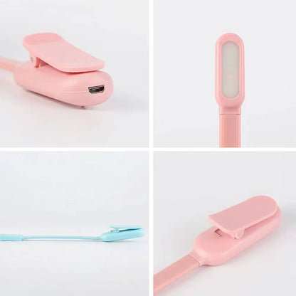 LED Desk Lamp Mini Book Light 3 Brightness Levels USB Rechargeable Clip on Study Lamp for Bedroom Dormitory Travel Reading
