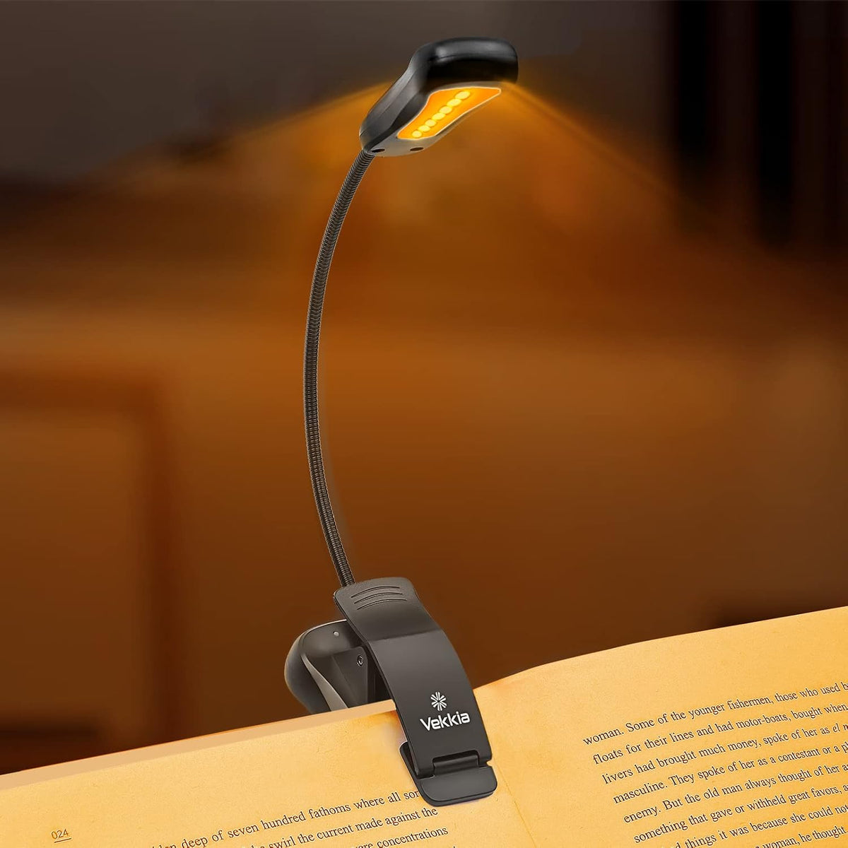 Amber Rechargeable 7-LED Eye Care Reading Light