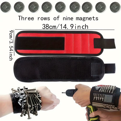 Magnetic Wristband for Holding Screws,Nails, Drilling Bits,Wrist Tool Holder Belts with Strong Magnets Cool Gadgets