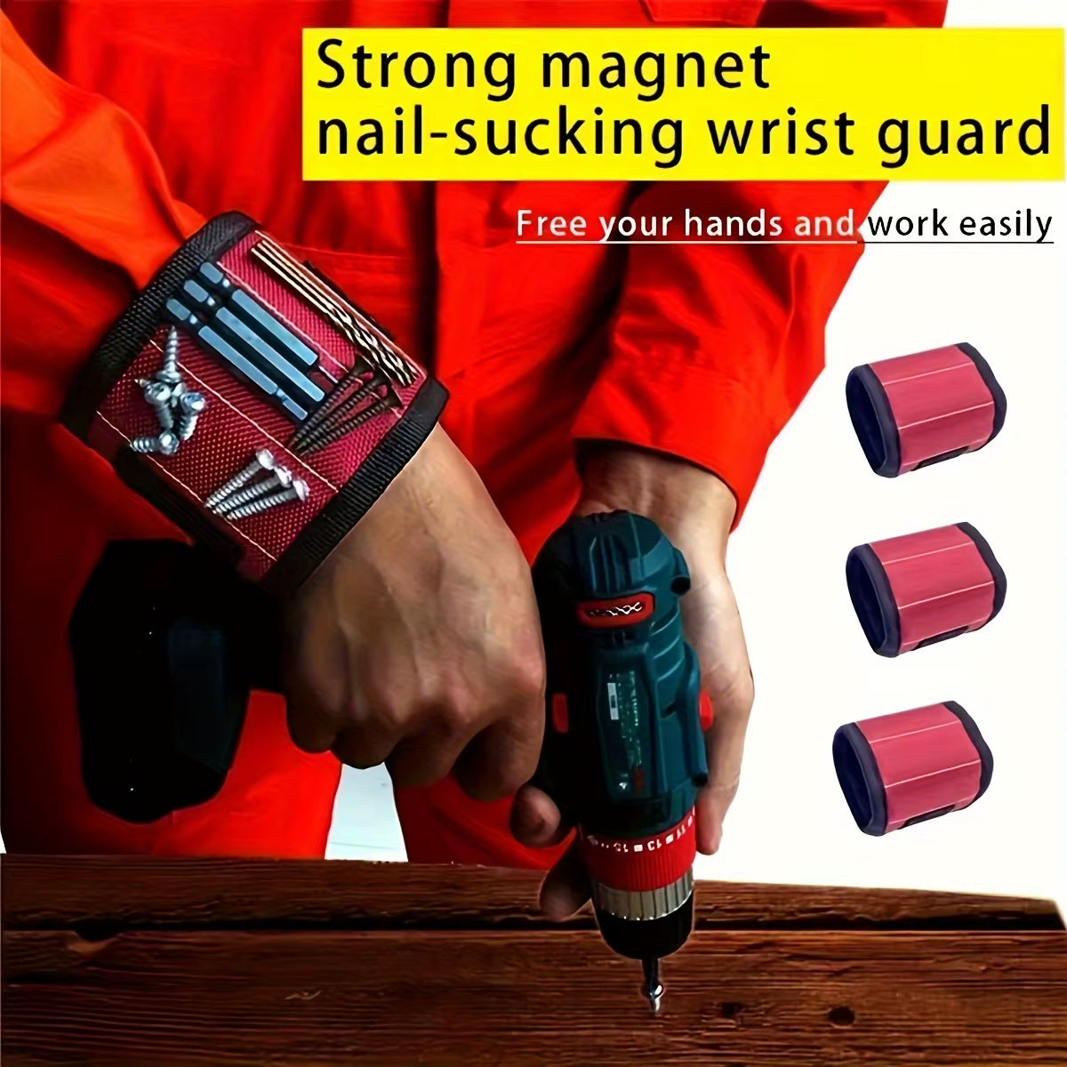 Magnetic Wristband for Holding Screws,Nails, Drilling Bits,Wrist Tool Holder Belts with Strong Magnets Cool Gadgets