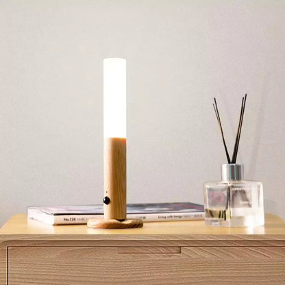 LED Night Light USB Charging Magnetic Wall Sconces Light Motion Sensor Rechargeable No Wiring Lights Wooden for Home Room