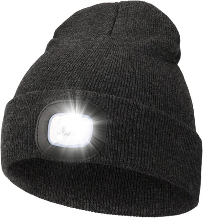 Unisex Hands-Free Lighted Winter Beanie - Ideal Gift for Men