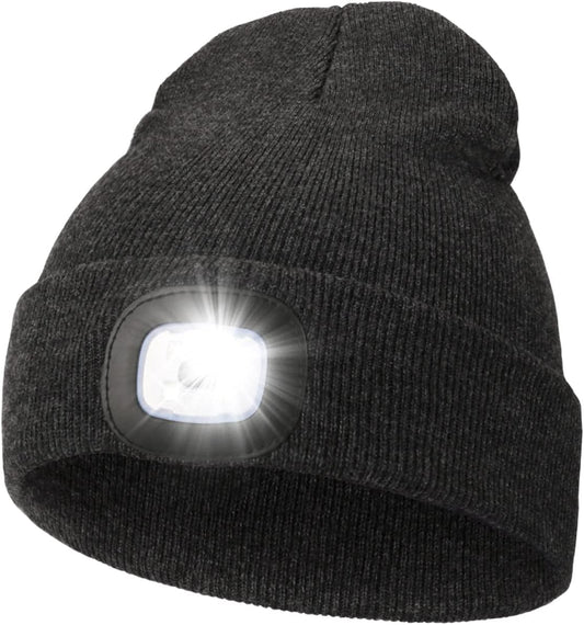 Unisex Hands-Free Lighted Winter Beanie - Ideal Gift for Men