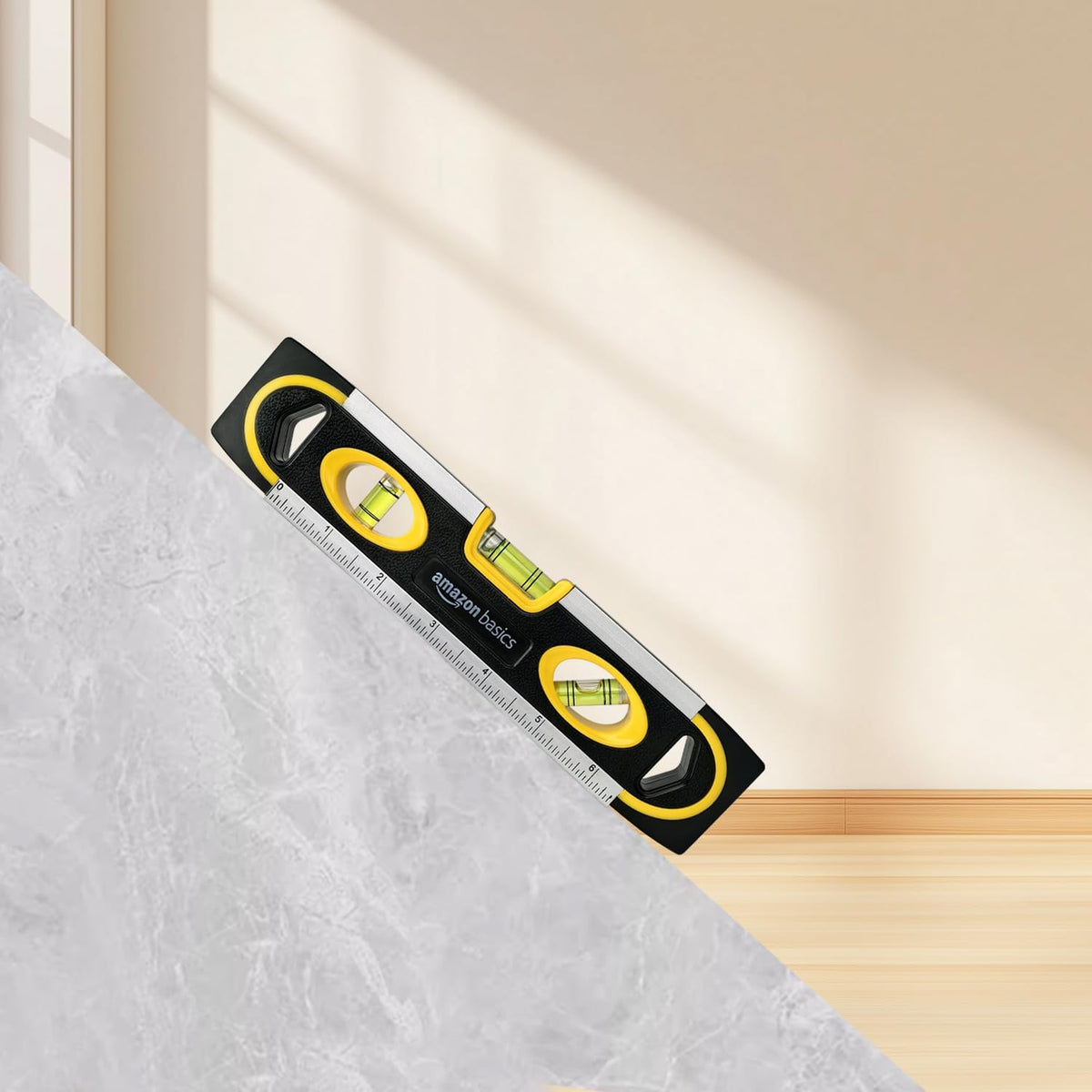 9-Inch Magnetic Torpedo Level and Ruler with 180/90/45 Degree Bubbles, Lightweight Design, Black Finish