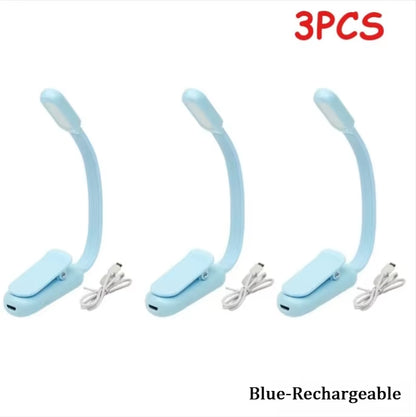 LED Desk Lamp Mini Book Light 3 Brightness Levels USB Rechargeable Clip on Study Lamp for Bedroom Dormitory Travel Reading
