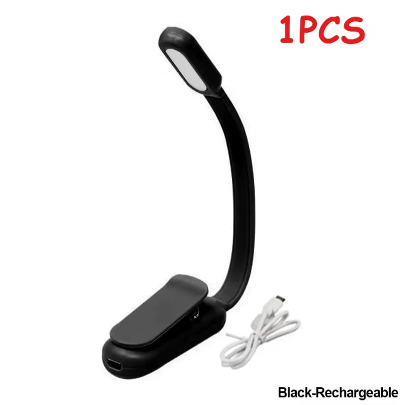 LED Desk Lamp Mini Book Light 3 Brightness Levels USB Rechargeable Clip on Study Lamp for Bedroom Dormitory Travel Reading
