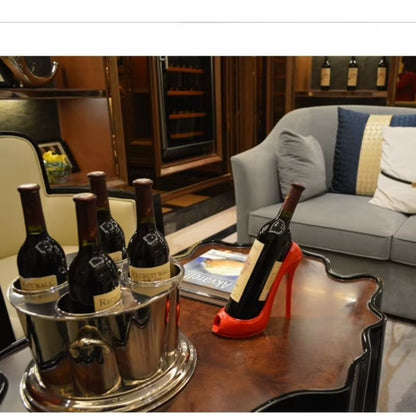 Creative Resin High-Heeled Shoes Shape Wine Bottle Holder Stand Wine Rack Ornaments Living Room Bar Wine Cabinet Decoration Gift