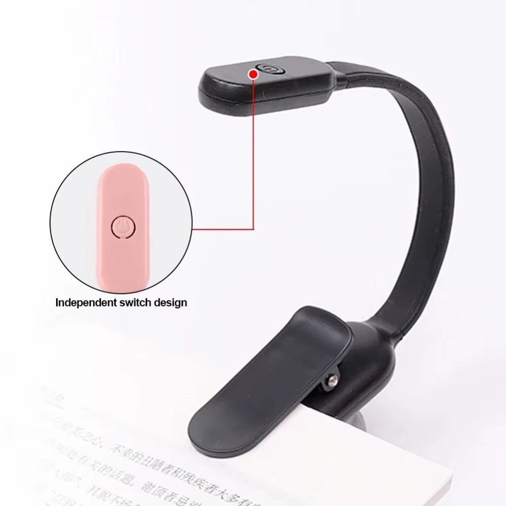 LED Desk Lamp Mini Book Light 3 Brightness Levels USB Rechargeable Clip on Study Lamp for Bedroom Dormitory Travel Reading