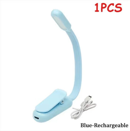 LED Desk Lamp Mini Book Light 3 Brightness Levels USB Rechargeable Clip on Study Lamp for Bedroom Dormitory Travel Reading