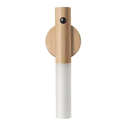 LED Night Light USB Charging Magnetic Wall Sconces Light Motion Sensor Rechargeable No Wiring Lights Wooden for Home Room