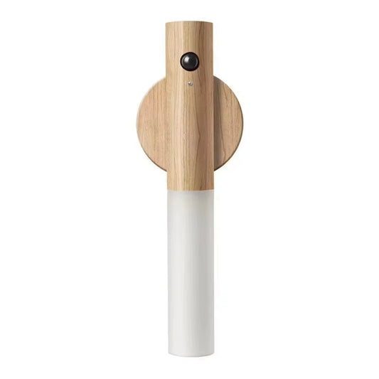 LED Night Light USB Charging Magnetic Wall Sconces Light Motion Sensor Rechargeable No Wiring Lights Wooden for Home Room