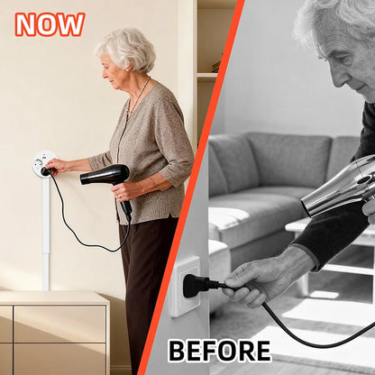 EU Plug Scalable/Rotating Power Strip Electrical Wall Plug Adjustable Length Charging Extension Circular Socket Extension Cable