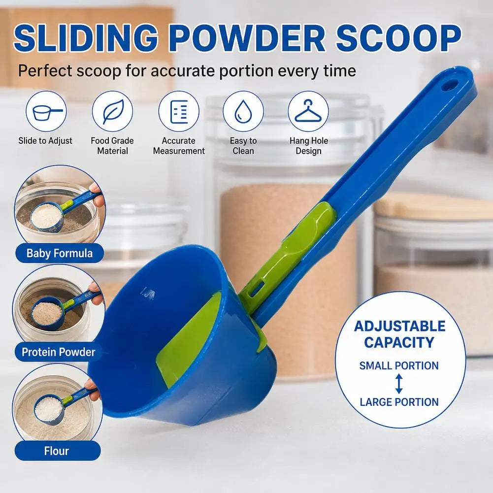 Durable PP Material Mess-Free Protein Powder Scoop - Sliding Funnel for Milk & Supplements, Kitchen Gadget for All Occasions