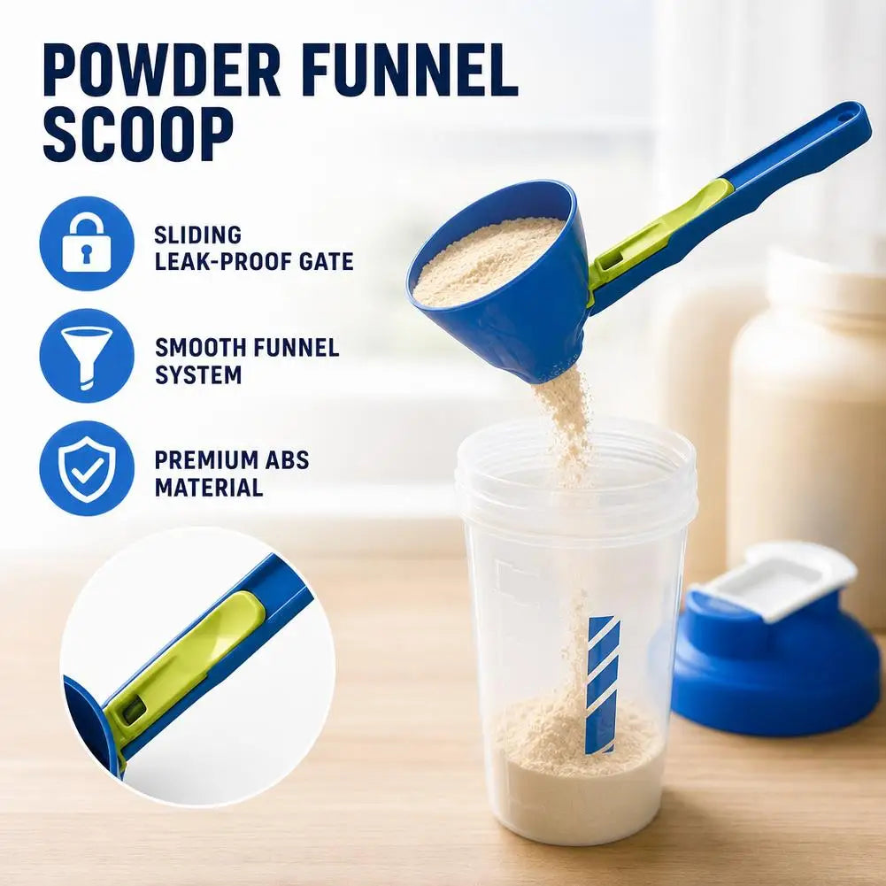 Durable PP Material Mess-Free Protein Powder Scoop - Sliding Funnel for Milk & Supplements, Kitchen Gadget for All Occasions