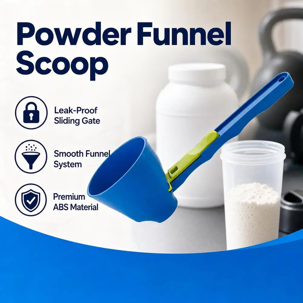 Durable PP Material Mess-Free Protein Powder Scoop - Sliding Funnel for Milk & Supplements, Kitchen Gadget for All Occasions