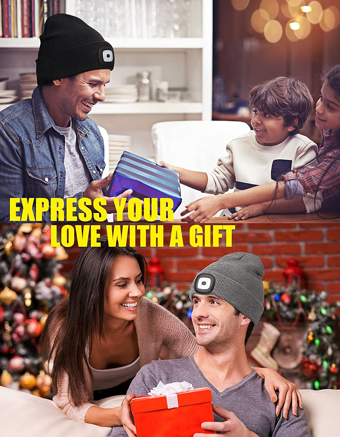 Unisex Hands-Free Lighted Winter Beanie - Ideal Gift for Men