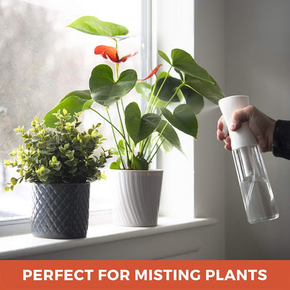 Continuous Fine Mist Spray Bottle for Hair Styling, Pet Care, Plant Maintenance, Cleaning, and Skin Hydration