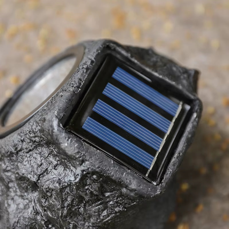 LED Solar Energy Warm Light Outdoor Garden Lawn Decoration Waterproof Lighting Garden Spotlight Solar Simulation Stone Light