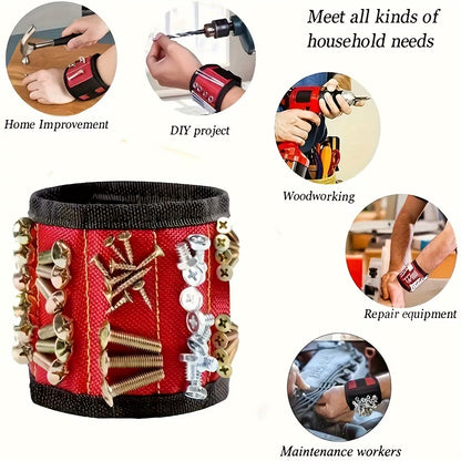 Magnetic Wristband for Holding Screws,Nails, Drilling Bits,Wrist Tool Holder Belts with Strong Magnets Cool Gadgets